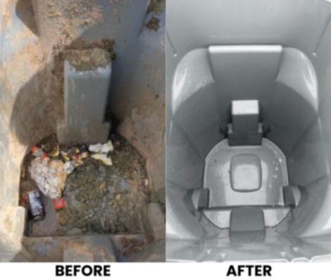 Before and after cleaning