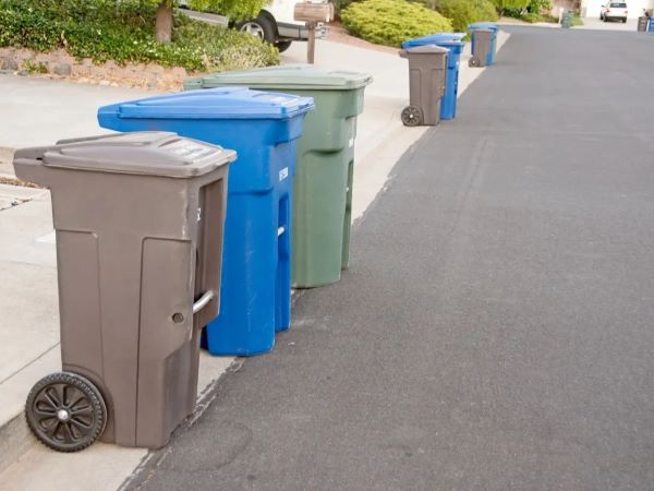 Clean bins in a row